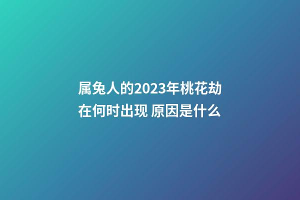 属兔人的2023年桃花劫在何时出现 原因是什么